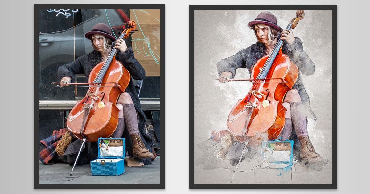 the cellist before after